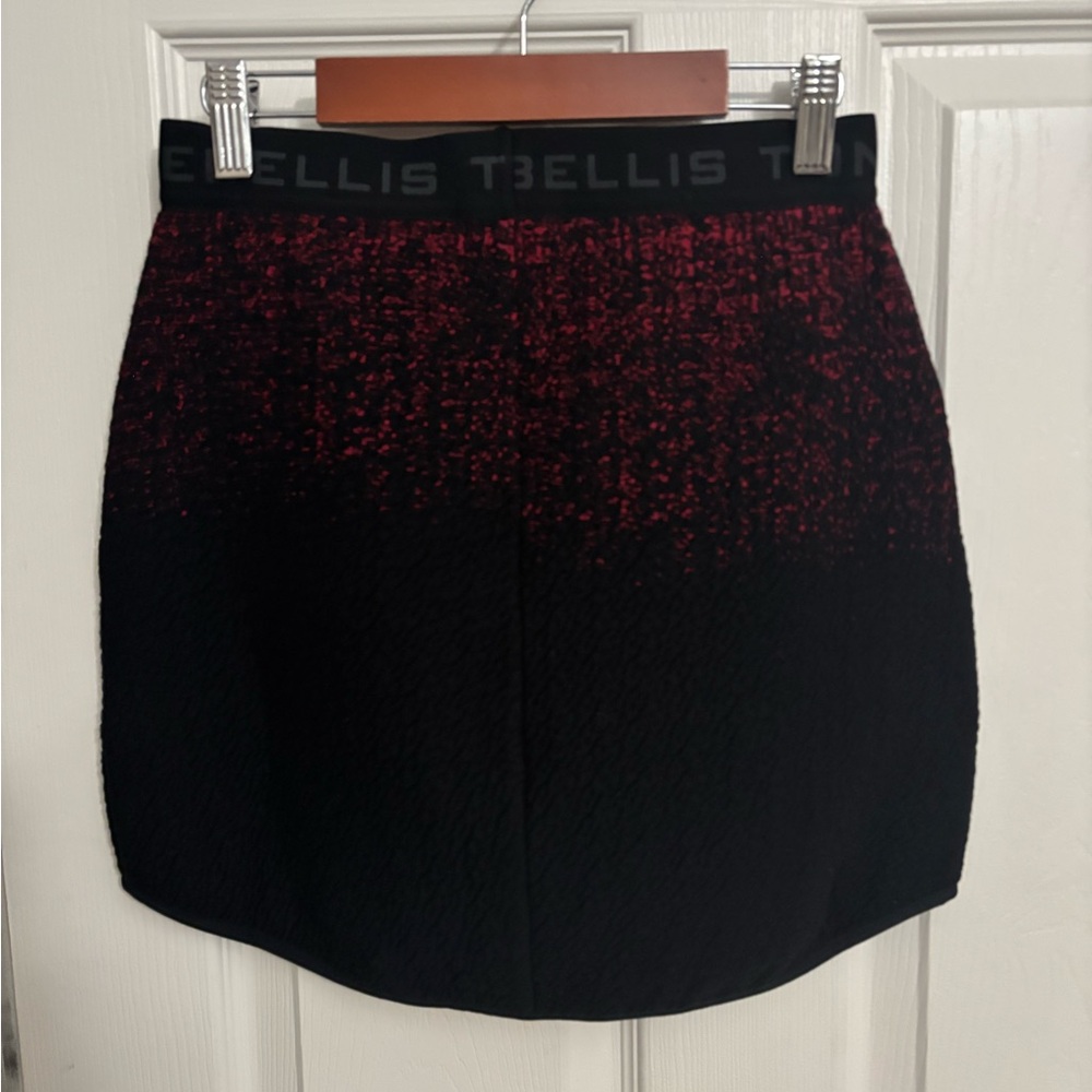 NEW Tonia Debellis | Ski Knit‎ Skirt Cranberry Black Women’s Sz XS - Picture 2 of 9